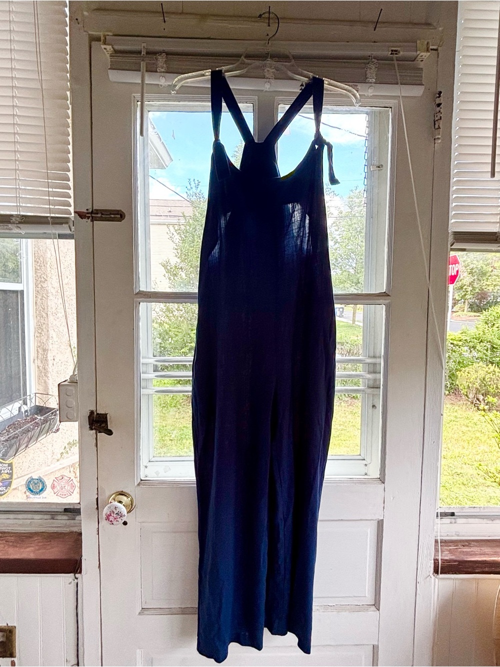 NWOT Navy Blue Sleeveless Wide-Leg Jumpsuit